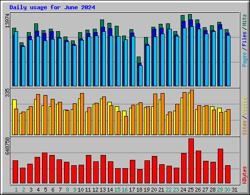 Daily usage for June 2024