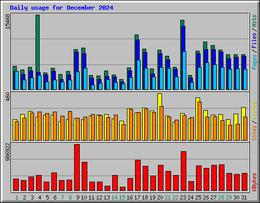 Daily usage for December 2024