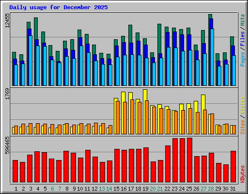 Daily usage for December 2025