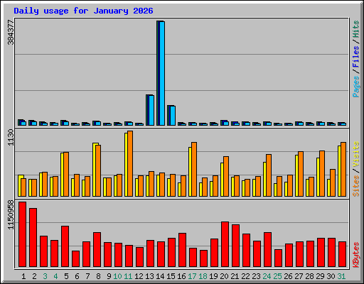 Daily usage for January 2026