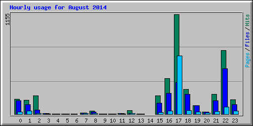 Hourly usage for August 2014