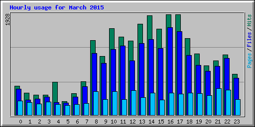 Hourly usage for March 2015