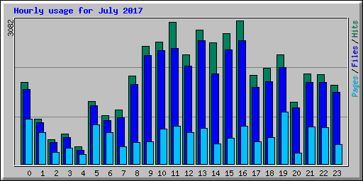 Hourly usage for July 2017