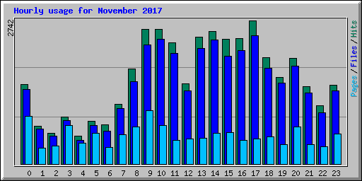 Hourly usage for November 2017