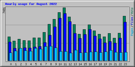 Hourly usage for August 2022