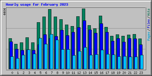 Hourly usage for February 2023