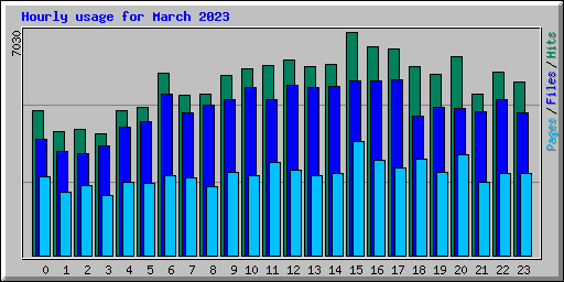 Hourly usage for March 2023