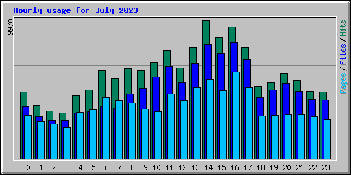 Hourly usage for July 2023