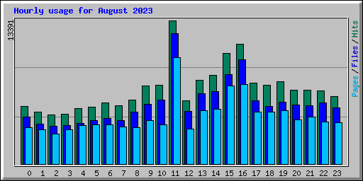 Hourly usage for August 2023