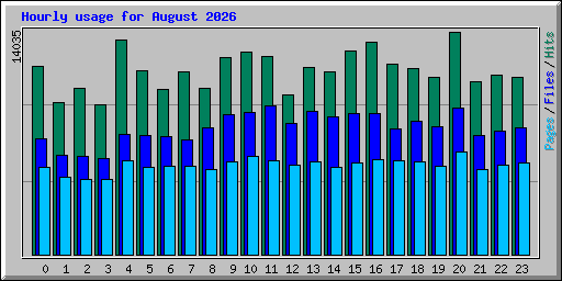Hourly usage for August 2026